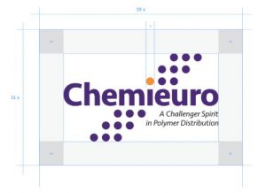 Chemieuro. Brand Centre. Logo Brand. Clear space